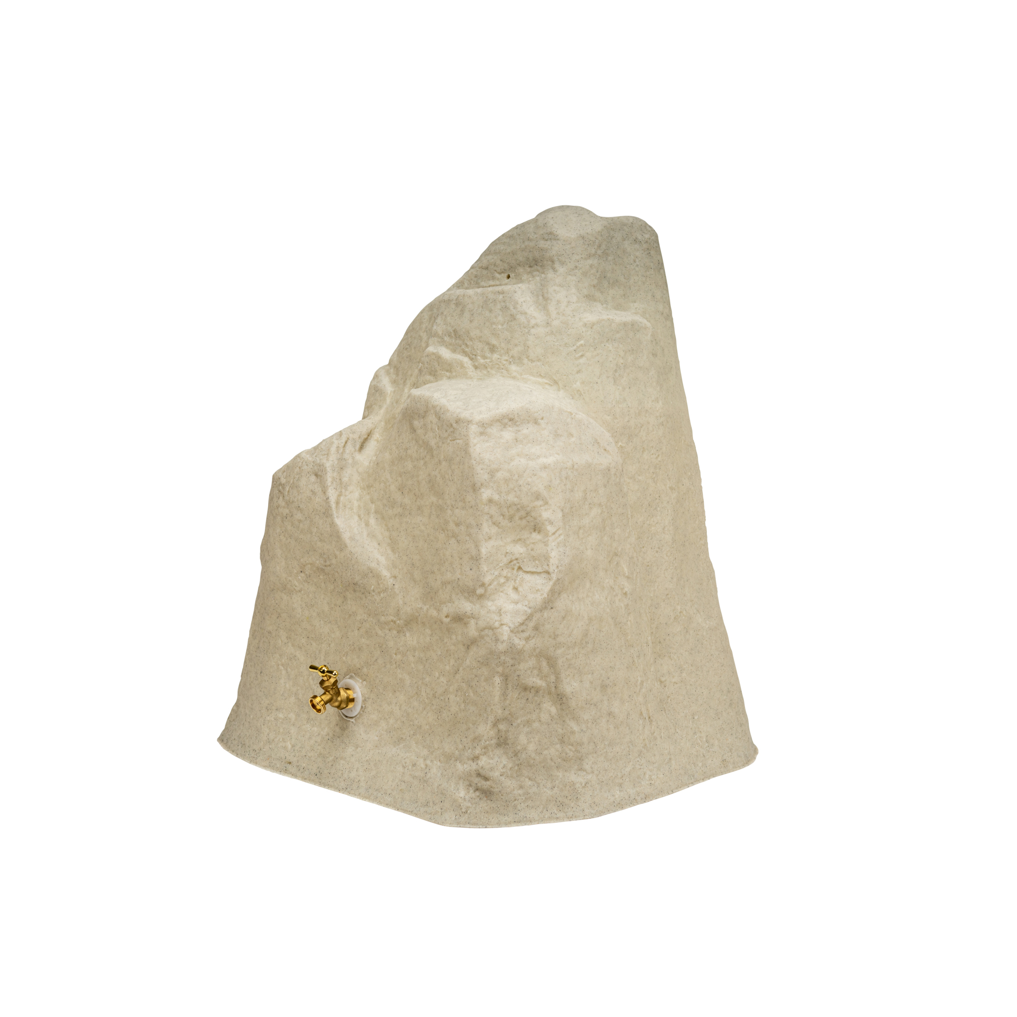 Good Ideas Rain Wizard Rock Rain Barrel — 42-Gallon Capacity, Sandstone, Rock Facade, Model# RWWR42-SAN